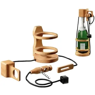 Denk- und Knobelspiele Philos 5521 - Flaschen-Safe mit Korkenzieher, Knobelspiel, geeignet für Flaschen bis max. 90 mm Durchmesser