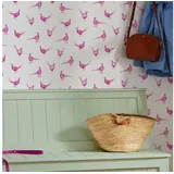 Joules Vliestapete Flirty Pheasants Truly Pink Rosa FSC®