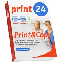 print24 Druckerpapier Kopierpapier 500 Blatt A4 80g Premium Hochweiß CIE 160 Testsieger PEFC Umweltzertifikat