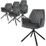 ML DESIGN modern liv Ml-Design Drehstuhl, Anthrazit, Metall, 63x90x57 cm, Esszimmer, Stühle, Esszimmerstühle, Armlehnenstühle