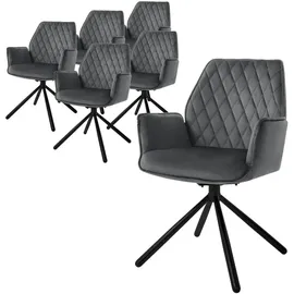 ML DESIGN modern liv Ml-Design Drehstuhl, Anthrazit, Metall, 63x90x57 cm, Esszimmer, Stühle, Esszimmerstühle, Armlehnenstühle