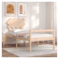 vidaXL Bett Seniorenbett mit Kopfteil Massivholz beige 95.5 cm x 195.5 cm x 81 cm