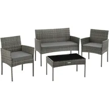 Tectake tectake® Rattan Gartenset Palese für 4 Personen