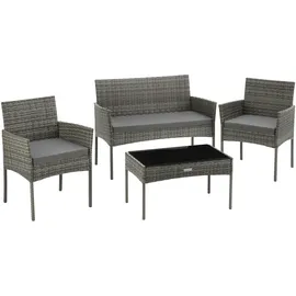 Tectake tectake® Rattan Gartenset Palese für 4 Personen