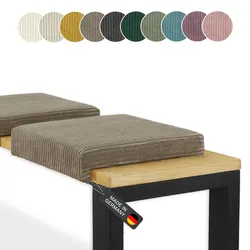 Lycce Klemmkissen Sitzkissen mit 1 Leiste, Cordstoff extra Polsterung