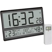 TFA Digitale XL Wanduhr 36,0 cm 60.4523.01 schwarz