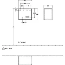 Villeroy & Boch V&B Regalmodul Wandbeleuchtung Finion 41,8x35,6x27cm, Reg Oa ven, wal veneer