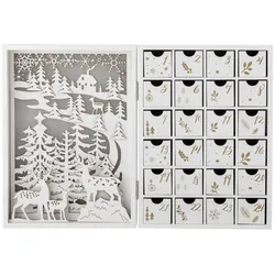 Bloomingville Elimar Adventskalender mit Licht, L20xH29xB10 cm