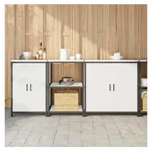 vidaXL Aufbewahrungsset für die Küche 3 Pcs Weiß Kaltgewalzter Stahl 3392702