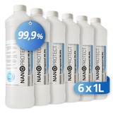 Nanoprotect Isopropanol 99,9% | 6 x 1 Liter Reiniger | Hochprozentiger Isopropylalkohol | IPA Reinigungsalkohol für Haushalt und Elektronik | Made in Germany