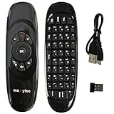 Maxytec e40 Wireless Fernbedienung mit Air Mouse Anti Vibration & Tastatur Aufladbar mit Mini Tastatur für Smart TV, HTPC, IPTV, Android TV-Box, X Box 360, PS3, PC Fernbedienung