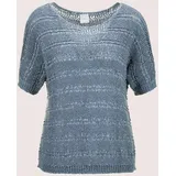 Madeleine Bändchen-Pullover mit Glanz-Effekt Blau 34