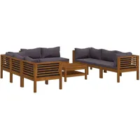 vidaXL Garten-Lounge-Set 9-tlg. grau