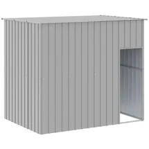vidaXL Hundehütte Mit Dach Hellgrau 214x153x181 Cm Verzinkter Stahl - Vidaxl