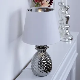 ETC Shop Tischlampe Ananas Design Silber