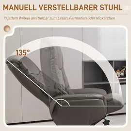Homcom Relaxsessel Kunstleder 84 x 102 x 71 cm Schwarz mit Hocker