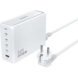 DUDAO A228EU 228Watt GaN 4xUSB-C+ 1xUSB-A Universal White AC 20 V, 1,5 m, Weiß