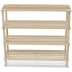 vidaXL Schuhregale mit 4 Böden 2 Stk. Massivholz Tanne