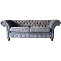 JVmoebel Chesterfield-Sofa, Sofa Chesterfield 3 Sitzer Klassisch Design Wohnzimmer Sofas grau