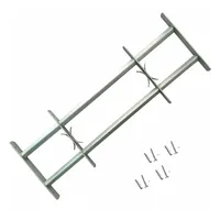 vidaXL Fenstergitter Verstellbar mit 2 Querstäben 500-650 mm