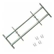 vidaXL Fenstergitter Verstellbar mit 2 Querstäben 500-650 mm