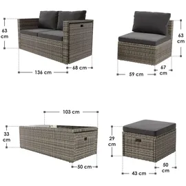 Juskys Salou Loungeset grau