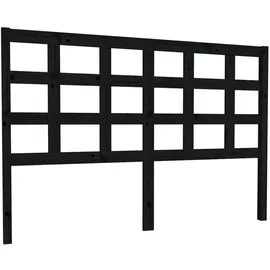 vidaXL Kopfteil Schwarz 145,5x4x100 cm Massivholz Kiefer