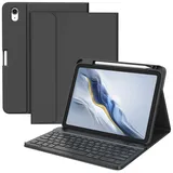 BQSS Hülle mit Tastatur für iPad A16 11 Generation 2025/10 Generation 10.9 Zoll 2022, Magnetisch Bluetooth Abnehmbare QWERTZ Deutscher, mit Stifthalter für iPad 11. /10. Gen Tastatur Hülle(Black)
