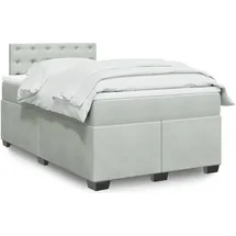 vidaXL Boxspringbett mit Matratze Hellgrau 140x200 cm Samt