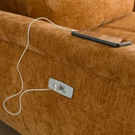 Livora Ecksofa Ottomane links Chenille 284x208x79 rostfarben VALENTINA