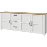 Höffner Sideboard ¦ weiß ¦ Maße (cm): B: 220 H: 87 T: 42