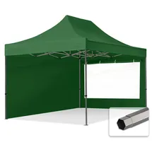 TOOLPORT Faltpavillon 3 x 4,5 m inkl. 2 Seitenteile Dunkelgrün