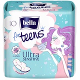 Bella for Teens Ultra Binden Sensitive: Ultradünne Binden Für Teenager, 1er Pack (1 x 10 Stück), Mit Flügeln ohne Duft