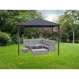Konifera Pavillon »Kreta«, in BxT: 300x300 cm oder 400x300 cm, grau B/H/T: 300cm x 264cm x 300cm, Pavillons,