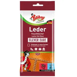 Lederpflege Poliboy Leder Pflege Feuchttücher 20 Stück Lederpflege für alle Glatt-, Lack- und Kunstleder, 18x20 cm