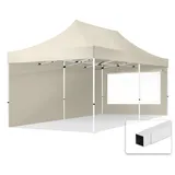 TOOLPORT Faltpavillon Economy 3 x 6 m inkl. 2 Seitenteile creme 59057