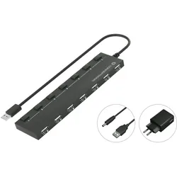 Conceptronic USB-Hub 7Port USB2.0+ Power Adapter - Hub - 7-Port