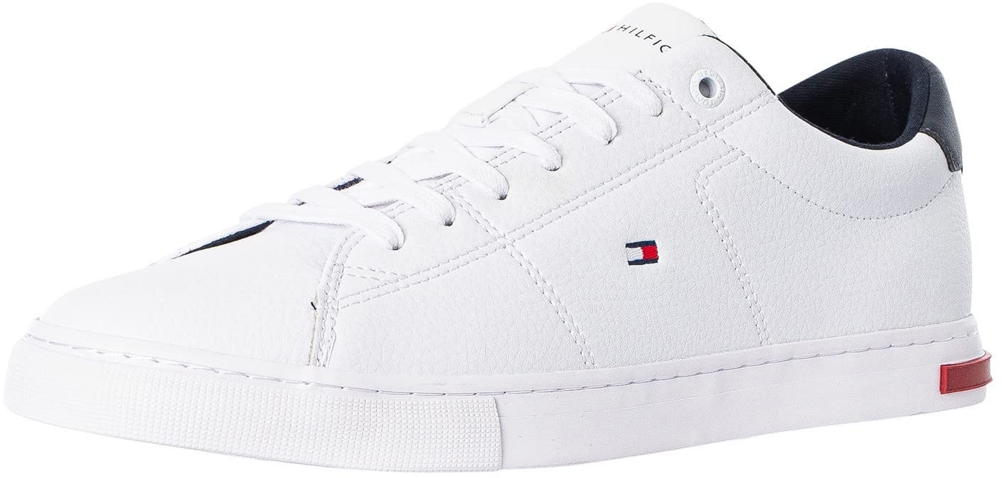 Tommy Hilfiger Herren Sneakers Essential Leather Detail Vulc, Weiß (White), 43