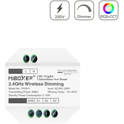 MiBoxer RGB+CCT Schalter/Dimmer für 2,4GHz LED Lampen und Controller PUSH1