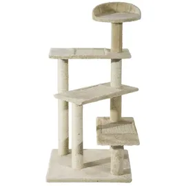 PawHut Kratzbaum mit Sisalsäulen, Katzenkratzbaum, Katzen Kletterbaum, Katzenbaum, Beige, 50 x 50 x 100 cm