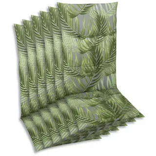 Xxxl Sesselauflagenset, Grau, Grün, Textil, 6-teilig, Blätter, Füllung: Schaumstoff, Vlies, 48x5x118 cm, Oeko-Tex® Standard 100, pflegeleicht, für den Außenbereich geeignet, mittels Gurtband zu befestigen, Outdoor-Kissen, Gartenstuhlauflagen, Hochlehner-Auflagen