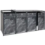 Mendler Mülltonnenbox HWC-J82 4 x 240 l metall