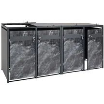 Mendler Mülltonnenbox HWC-J82 4 x 240 l metall