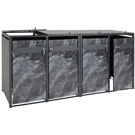 Mendler Mülltonnenbox HWC-J82 4 x 240 l metall