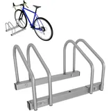 Ansobea Fahrradständer für 2 Fahrräder 35-55 mm Reifenbreite,Fahrradständer Boden,Fahrrad Ständer Einfache Montage Fahrradständer Stahl Verzinkt,Radständer 41x32x26cm Silber