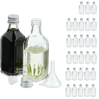 Relaxdays kleine Flaschen, Set, 50 ml, Glasflaschen zum Befüllen,