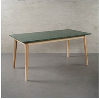 MAGNA Atelier Esstisch MALMÖ mit Marmor Tischplatte, Dining Table, Küchentisch, Esche Gestell, 160x80x75cm grün