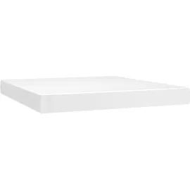vidaXL Boxspringbett mit Matratze & LED Weiß 160x200 cm Kunstleder