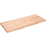 vidaXL Waschtischplatte Hellbraun 140x60x(2-4) cm Massivholz Behandelt