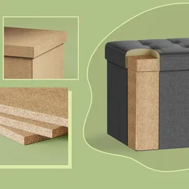 Songmics Sitzwürfel mit Stauraum 38 cm x 38 cm x 38 cm Grau